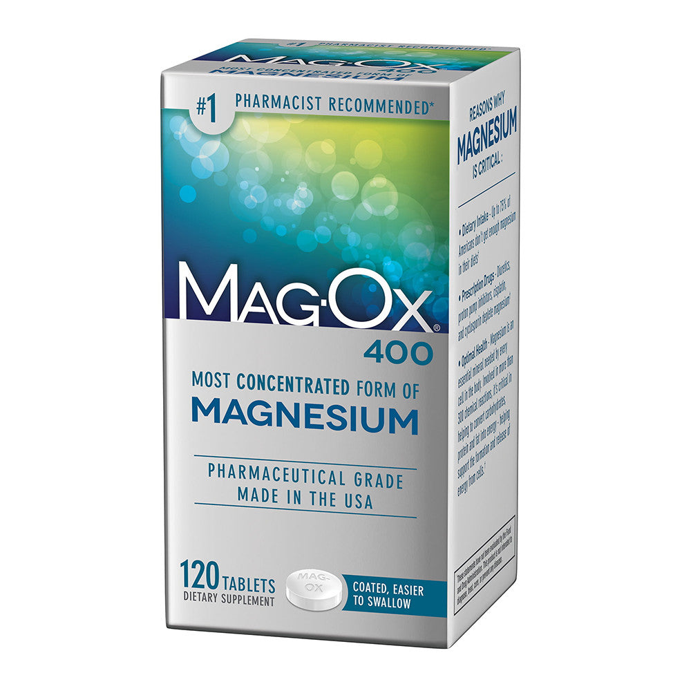Magox 400 Mg Magnesium Supplement Tablets To Increase Magnesium Levels, 120 Ea